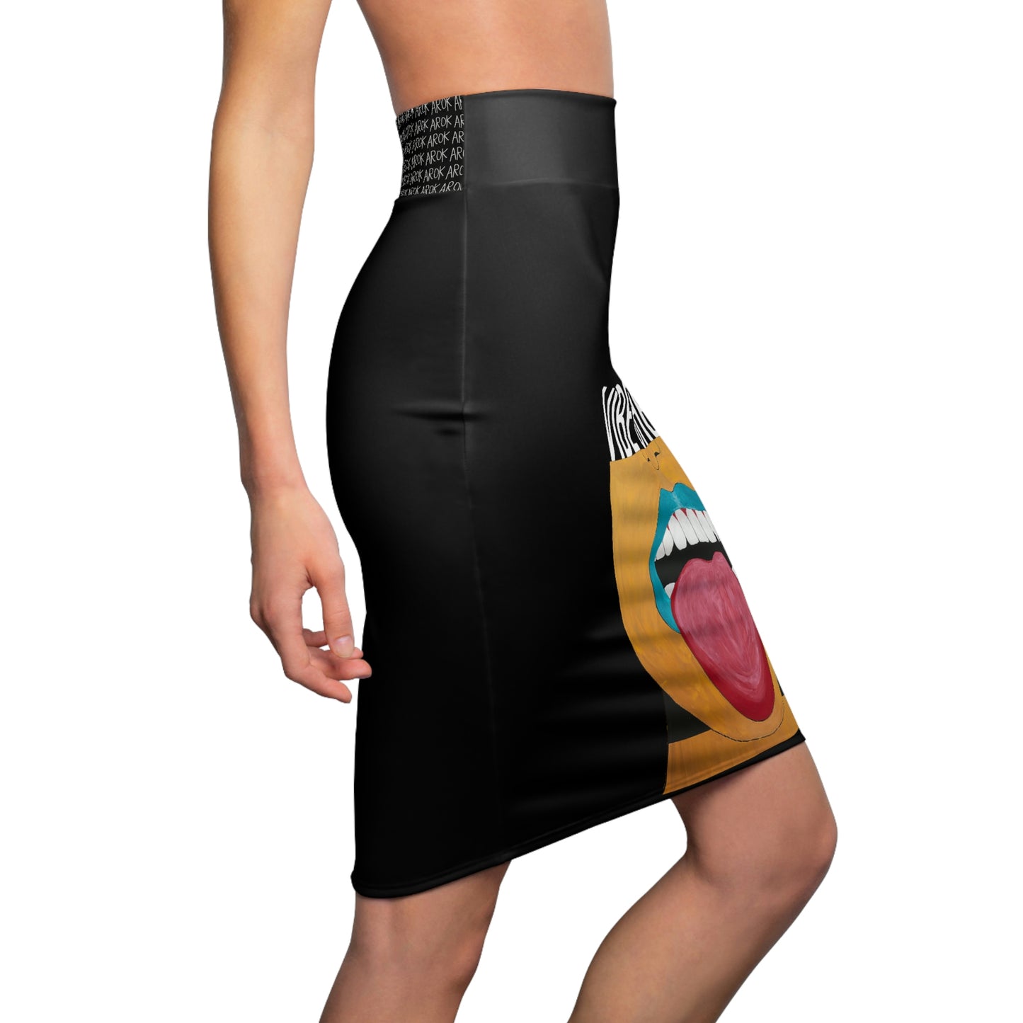 VIBE CHECK by AROK.  badass black women's pencil skirt