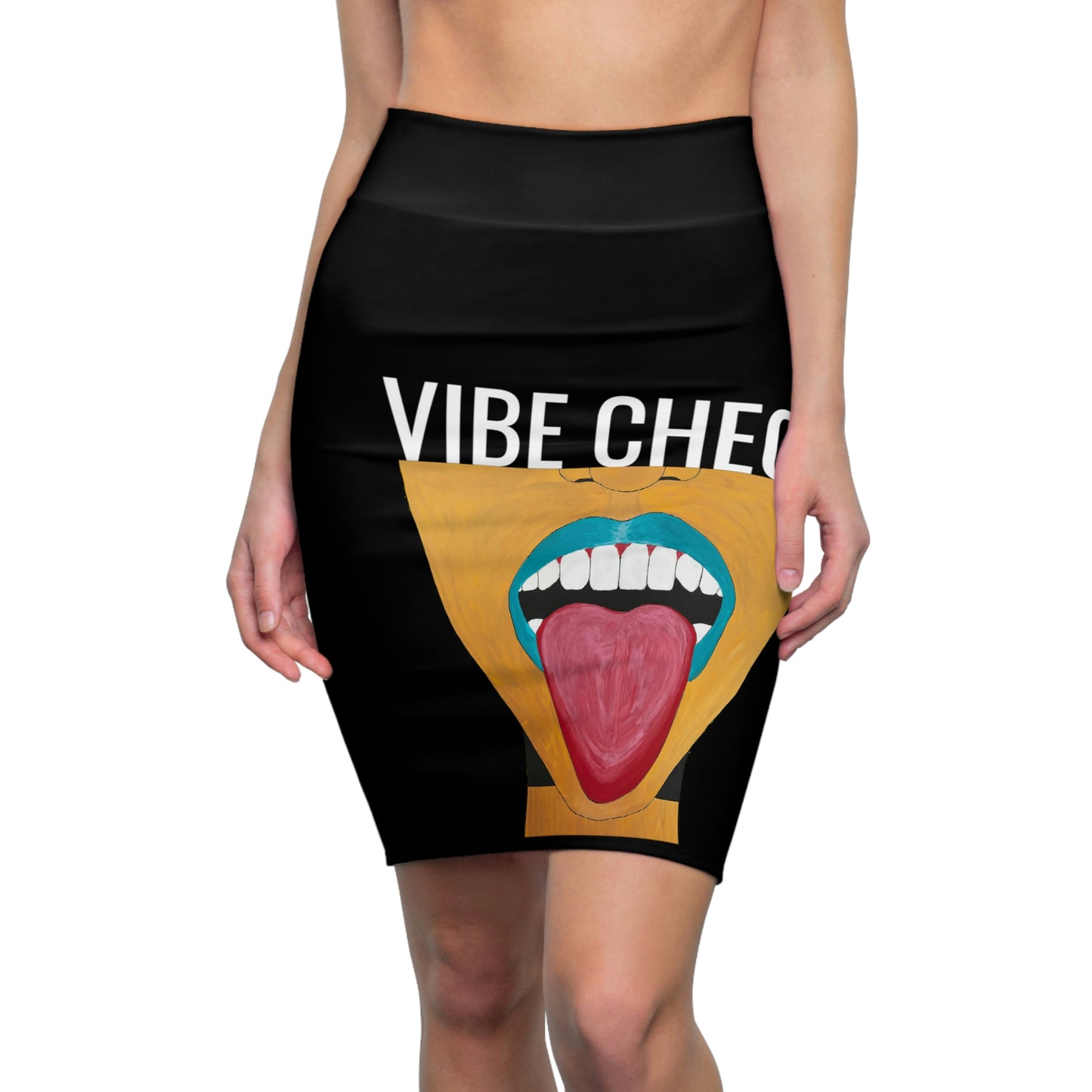 VIBE CHECK by AROK.  badass black women's pencil skirt